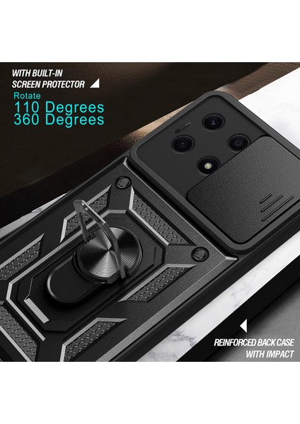 Honor X8A 4g Darbeye Dayanıklı Kickstand Pc + Tpu Telefon Kılıfı Sürgülü Lens Koruma Kılıfı-Gül Altını (Yurt Dışından) indirimleri