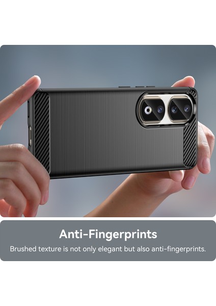 Honor 90 Pro Karbon Fiber Dokulu Telefon Kılıfı Yumuşak Tpu Fırçalanmış Düşmeye Lı Kılıf-Siyah (Yurt Dışından) indirimleri