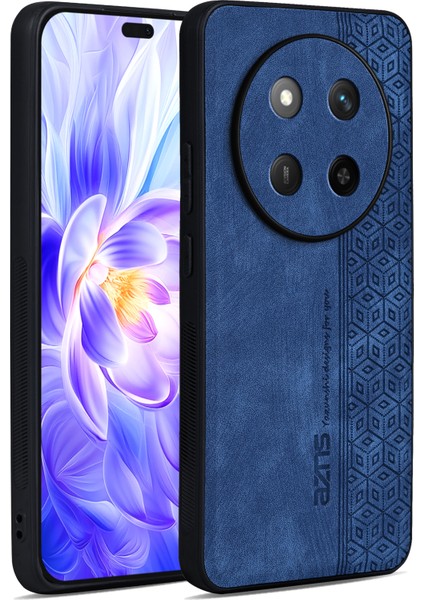 Azns For Honor X60 Pro 5g Kılıf Koruyucu Pu Deri Kaplı Tpu Telefon Kabuğu-Mavi (Yurt Dışından)