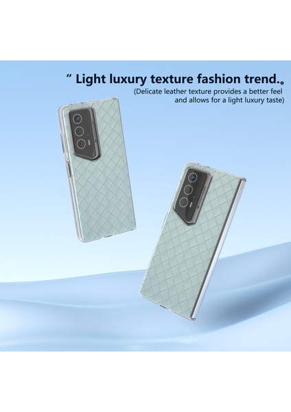 Honor Magic V2 Rsr Porsche Tasarım Kılıf Dokuma Doku Deri + Pc Telefon Kılıfı Şeffaf Kenar-Açık Yeşil (Yurt Dışından) indirimleri