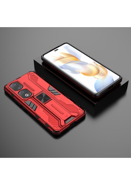 Honor 90 Pro Darbeye Dayanıklı Telefon Kılıfı Kickstand Sert Pc + Yumuşak Tpu Koruyucu Kılıf-Kırmızı (Yurt Dışından) modelleri