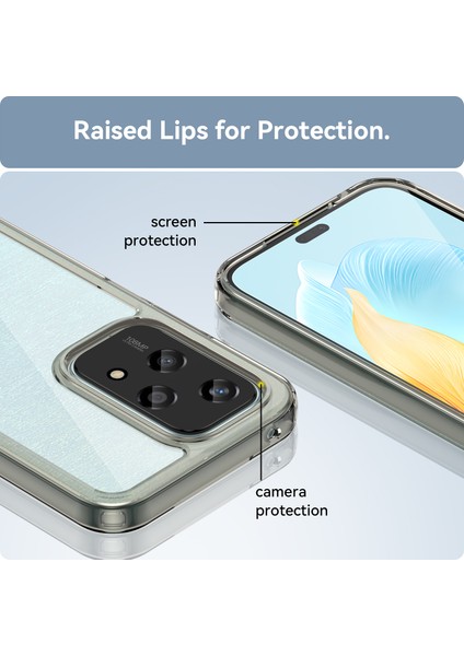 Honor 200 Lite Kılıf Renkli Çerçeve Tpu+Akrilik Şeffaf Arka Telefon Kılıfı-Şeffaf Gri (Yurt Dışından) indirimleri