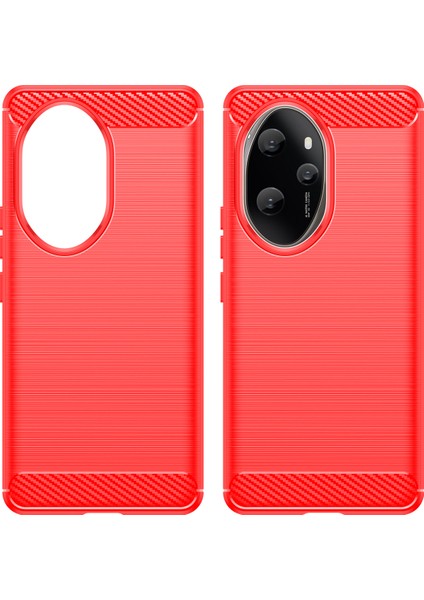 Honor 100 Pro 5g Kılıf Karbon Fiber Fırçalanmış Tpu Telefon Kılıfı-Kırmızı (Yurt Dışından) modelleri