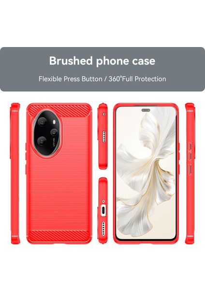 Honor 100 Pro 5g Kılıf Karbon Fiber Fırçalanmış Tpu Telefon Kılıfı-Kırmızı (Yurt Dışından) fırsatları