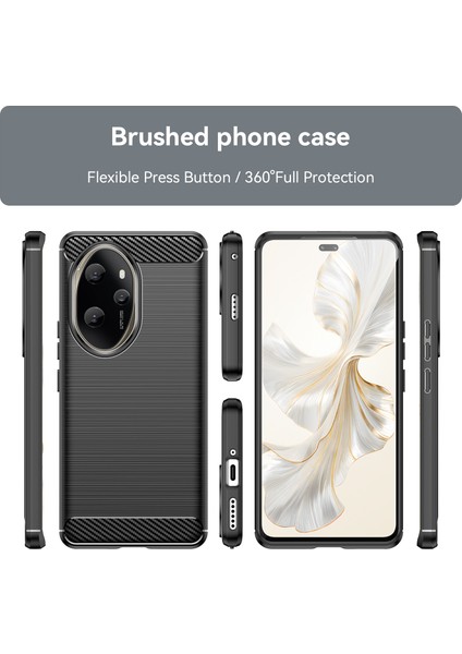 Honor 100 Pro 5g Kılıf Karbon Fiber Fırçalanmış Tpu Telefon Kılıfı-Siyah (Yurt Dışından) fırsatları