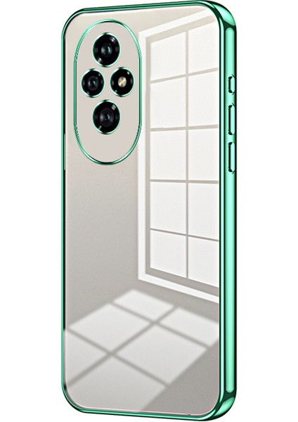 Honor 200 5g Kılıf Galvanik Çerçeve Yumuşak Tpu Telefon Kılıfı-Yeşil (Yurt Dışından)