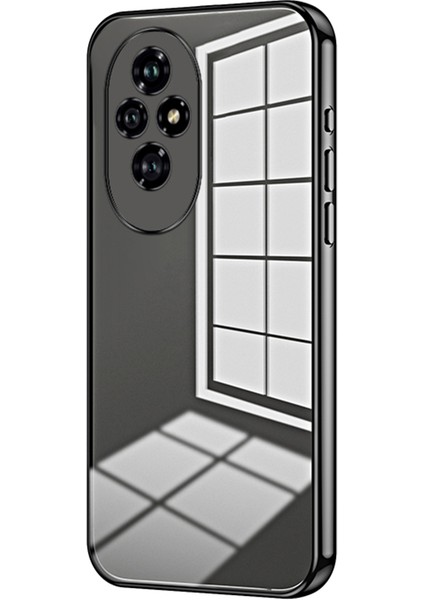 Honor 200 5g Kılıf Galvanik Çerçeve Yumuşak Tpu Telefon Kılıfı-Siyah (Yurt Dışından)