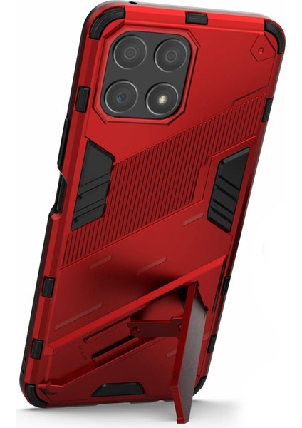 Honor X30I Düşmeye Karşı Destekli Ayak Fonksiyonlu Kombo Pc+Tpu Kılıf Çift Katmanlı Koruyucu Cep Telefonu Kabuğu-Kırmızı (Yurt Dışından) fırsatları