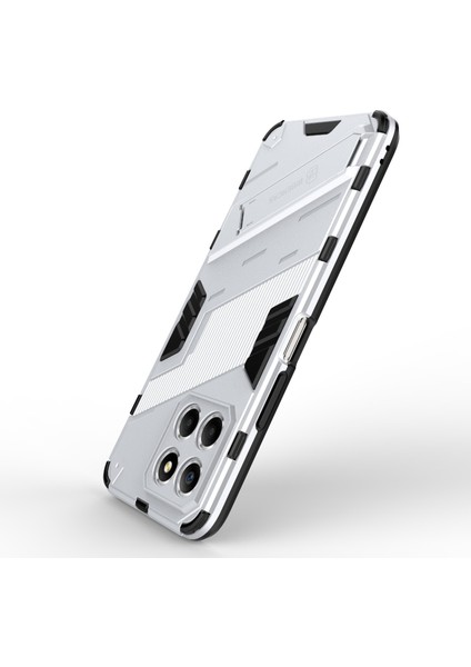 Honor X8 5g Için Kickstand Telefon Kılıfı, Sert Pc + Yumuşak Tpu Düşmeye Karşı Hibrit Koruyucu Kılıf-Beyaz (Yurt Dışından) modelleri