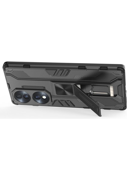 Honor 70 5g Telefon Kılıfı Kickstand Sert Pc Yumuşak Tpu Çift Katmanlı Kaymaz Sağlam Koruyucu Kılıf-Siyah (Yurt Dışından) modelleri
