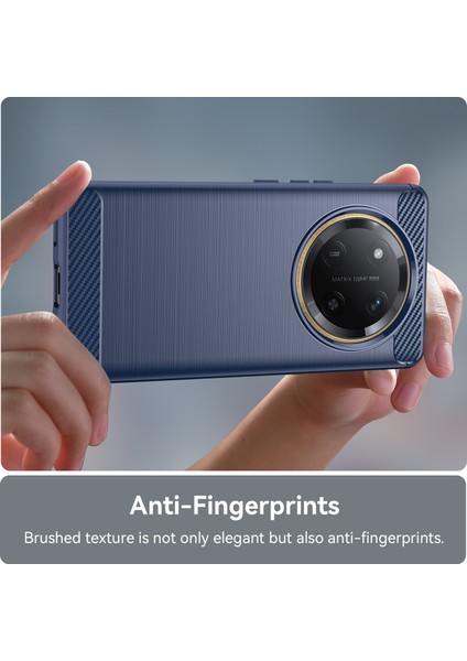 Honor X60 Pro 5G/X9C 5g/magic7 Lite 5g Kılıf Karbon Fiber Doku Fırçalanmış Parmak Izi Önleyici Telefon Arka Kapağı-Mavi (Yurt Dışından) fırsatları