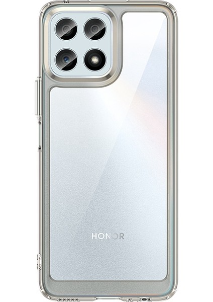 Honor X30I/X8 4G/PLAY6T Pro Bağımsız Düğmeli Telefon Kabuğu Darbeye Dayanıklı Tpu+Akrilik Hibrit Kılıf-Şeffaf Gri (Yurt Dışından)