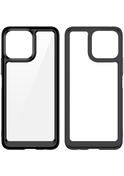 Honor X30I/X8 4G/PLAY6T Pro Bağımsız Düğmeli Telefon Kabuğu Darbeye Dayanıklı Tpu+Akrilik Hibrit Kılıf-Şeffaf Gri (Yurt Dışından) modelleri