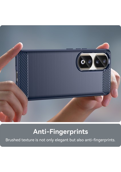 Honor 90 Pro Karbon Fiber Dokulu Telefon Kılıfı Yumuşak Tpu Fırçalanmış Düşmeye Lı Kılıf-Mavi (Yurt Dışından) indirimleri
