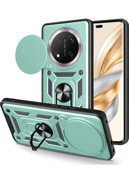 Honor X60 Pro 5g/magic7 Lite 5G/X9C 5g Kılıfı Kayar Kamera Kapağı Pc+Tpu Destekli Telefon Kılıfı-Yeşil (Yurt Dışından)