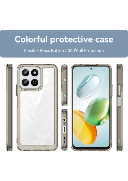 Honor X7C 4G/200 Akıllı 5g/honor Play 60 Plus 5g Kılıf Tpu+Akrilik Koruyucu Şeffaf Telefon Kılıfı-Şeffaf Gri (Yurt Dışından) fiyatları