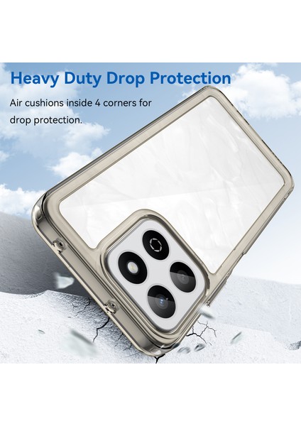 Honor X7C 4G/200 Akıllı 5g/honor Play 60 Plus 5g Kılıf Tpu+Akrilik Koruyucu Şeffaf Telefon Kılıfı-Şeffaf Gri (Yurt Dışından) modelleri