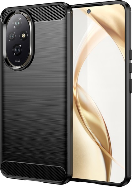 Honor 200 5g Kılıf Karbon Fiber Doku Fırçalanmış Tpu Yumuşak Telefon Kılıfı-Siyah (Yurt Dışından)