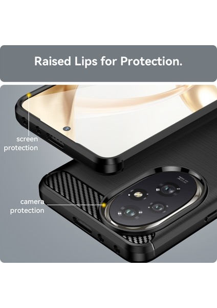 Honor 200 5g Kılıf Karbon Fiber Doku Fırçalanmış Tpu Yumuşak Telefon Kılıfı-Siyah (Yurt Dışından) modelleri