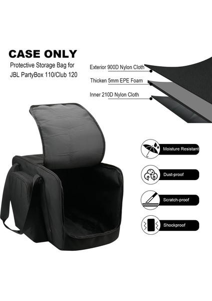 Partybox Club 120 Parti Hoparlörü Taşıma Çantası Için Seyahat Çantası Saklama Çantası Omuz Askılı Koruyucu El Çantası (Yurt Dışından) fırsatları