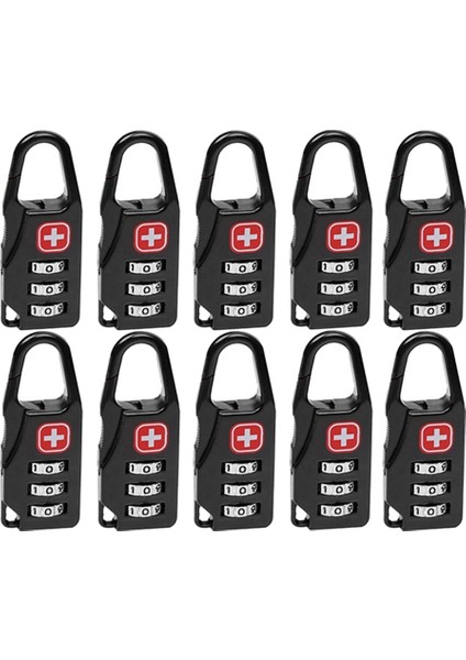 10 Adet Taşınabilir Alaşımlı Kilitli Kilit Açık Seyahat Bagaj Fermuarlı Sırt Çantası Çanta Güvenli Hırsızlık Önleyici Kombinasyon (Yurt Dışından)