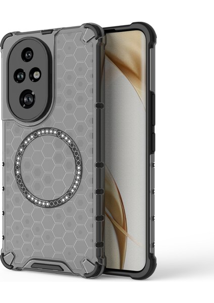 Honor 200 Pro 5g Kılıf Petek Tpu+Pc Cep Telefonu Kılıfı Magsafe-Gri ile Uyumlu (Yurt Dışından)