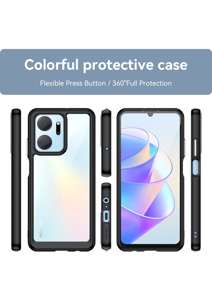 Honor X7A 5g Şeffaf Telefon Kılıfı Tpu+Akrilik Düşmeye Karşı Cep Telefonu Kılıfı-Siyah (Yurt Dışından) fiyatları