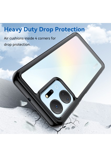 Honor X7A 5g Şeffaf Telefon Kılıfı Tpu+Akrilik Düşmeye Karşı Cep Telefonu Kılıfı-Siyah (Yurt Dışından) modelleri