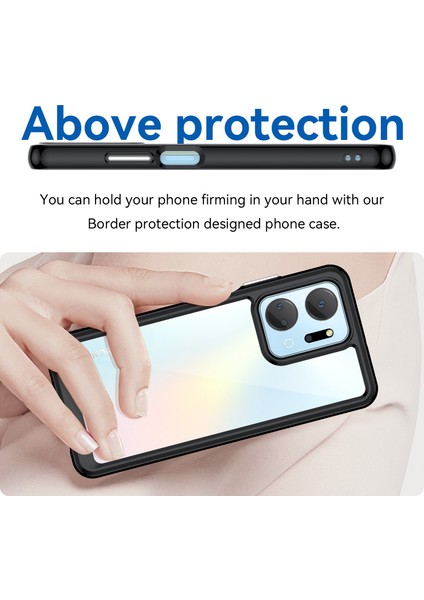 Honor X7A 5g Şeffaf Telefon Kılıfı Tpu+Akrilik Düşmeye Karşı Cep Telefonu Kılıfı-Siyah (Yurt Dışından) fırsatları