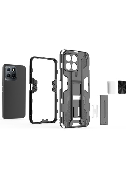 Honor X8 5g Kickstand Telefon Kılıfı Düşmeye Karşı Sert Pc Yumuşak Tpu Darbeye Dayanıklı Kapak-Siyah (Yurt Dışından) modelleri