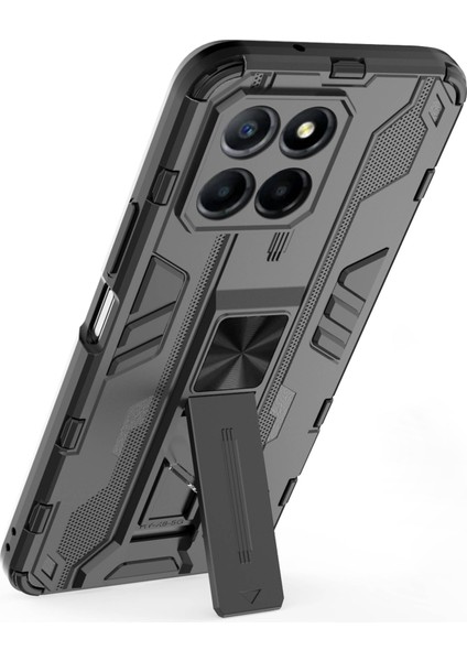 Honor X8 5g Kickstand Telefon Kılıfı Düşmeye Karşı Sert Pc Yumuşak Tpu Darbeye Dayanıklı Kapak-Siyah (Yurt Dışından) fırsatları