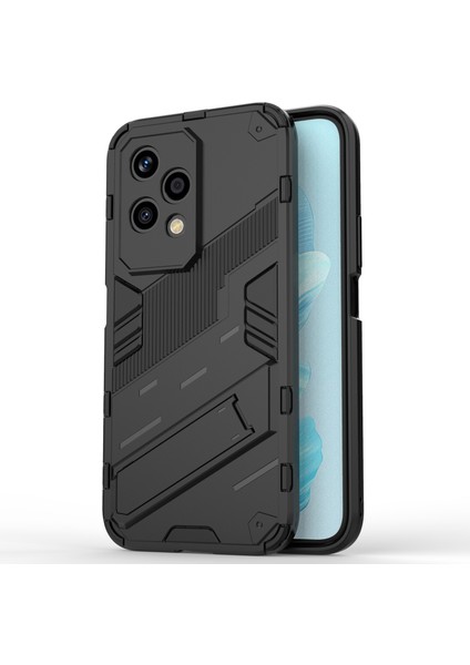 Honor 200 Lite Kılıf Darbeye Dayanıklı Pc + Tpu Çizilmez Telefon Kılıfı Kickstand ile - Siyah (Yurt Dışından)