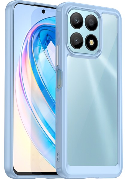 Honor X8A 4g Için Telefon Kılıfı, Akrilik + Tpu Cep Telefonu Kabuğu Koruyucu Kılıf-Mavi (Yurt Dışından)