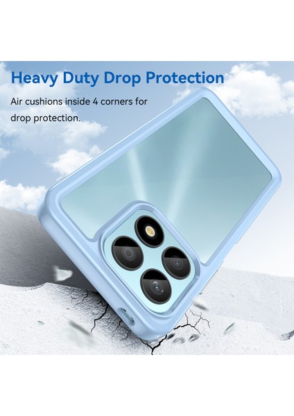 Honor X8A 4g Için Telefon Kılıfı, Akrilik + Tpu Cep Telefonu Kabuğu Koruyucu Kılıf-Mavi (Yurt Dışından) modelleri