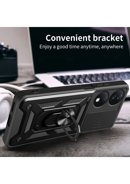 Honor X7B 4g/90 Akıllı Kılıf Pc+Tpu Dayanıklı Darbeye Dayanıklı Telefon Kılıfı Kayar Lens Pencereli-Mavi (Yurt Dışından) fırsatları