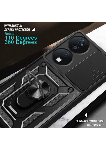 Honor X7B 4g/90 Akıllı Kılıf Pc+Tpu Dayanıklı Darbeye Dayanıklı Telefon Kılıfı Kayar Lens Pencereli-Mavi (Yurt Dışından) indirimleri