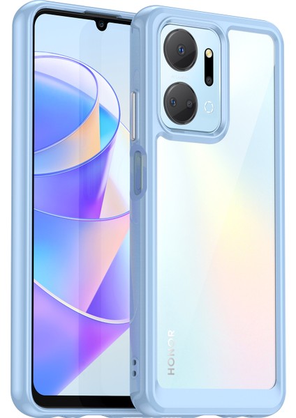 Honor X7A 5g Şeffaf Telefon Kılıfı Tpu+Akrilik Düşmeye Karşı Cep Telefonu Kılıfı-Mavi (Yurt Dışından)