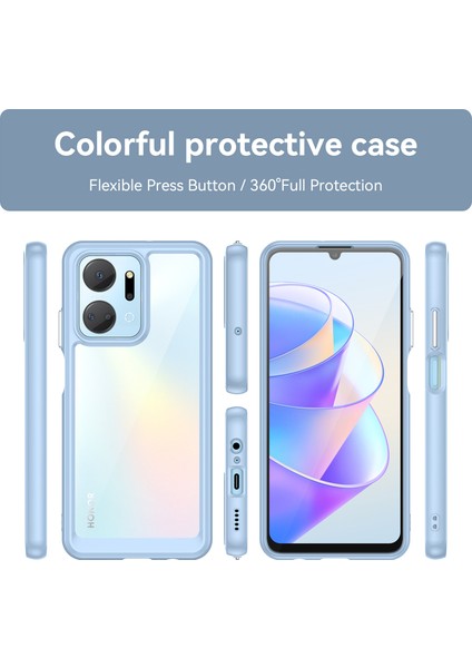 Honor X7A 5g Şeffaf Telefon Kılıfı Tpu+Akrilik Düşmeye Karşı Cep Telefonu Kılıfı-Mavi (Yurt Dışından) fiyatları