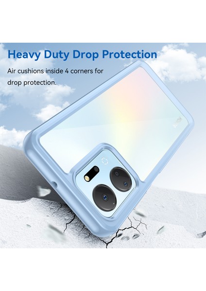 Honor X7A 5g Şeffaf Telefon Kılıfı Tpu+Akrilik Düşmeye Karşı Cep Telefonu Kılıfı-Mavi (Yurt Dışından) modelleri
