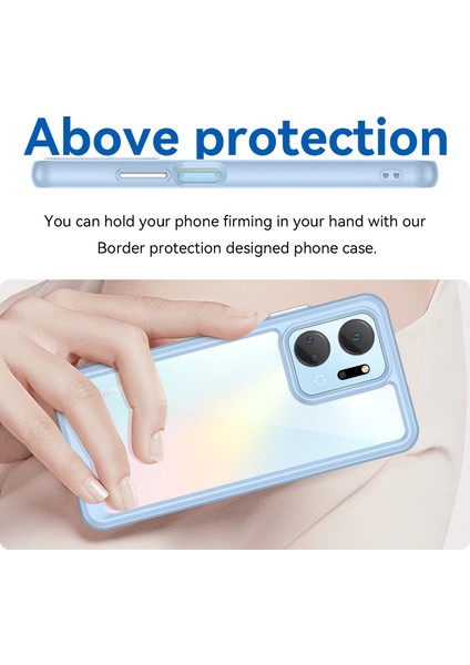 Honor X7A 5g Şeffaf Telefon Kılıfı Tpu+Akrilik Düşmeye Karşı Cep Telefonu Kılıfı-Mavi (Yurt Dışından) fırsatları