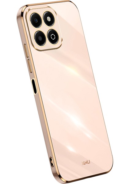 Xınlı For Honor X6B 4g Kılıf Tpu Telefon Kılıfı Galvanik Çerçeveli-Pembe (Yurt Dışından)