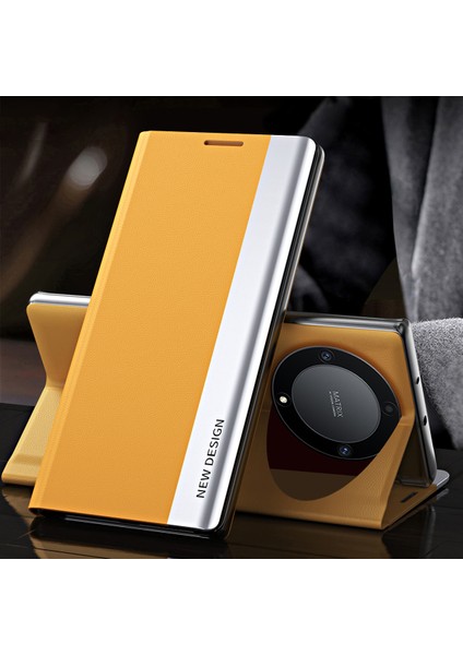 Honor X9A 5g/magic5 Lite 5g Elektrokaplama Pu Deri Flip Stand Telefon Kılıfı Telefon Kılıfı-Sarı (Yurt Dışından) indirimleri