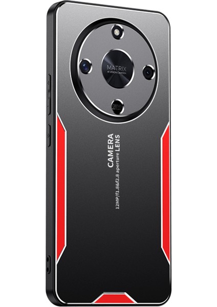 Honor X9B 5g/magic6 Lite 5g Cep Telefonu Kılıfı Mat Alüminyum Alaşım+Tpu+Pc Parmak Izi Önleyici Arka Kabuk-Kırmızı (Yurt Dışından)