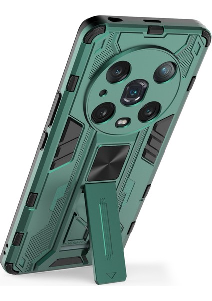 Honor Magic4 Pro 5g Hibrit Kickstand Telefon Kılıfı Sert Pc Yumuşak Tpu Şok Emici Kılıf-Yeşil (Yurt Dışından) modelleri