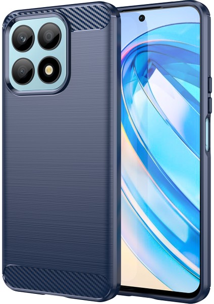 Honor X8A 4g Karbon Fiber Doku Fırçalanmış Tpu Telefon Kılıfı Düşmeye Karşı Cep Telefonu Kılıfı-Mavi (Yurt Dışından)
