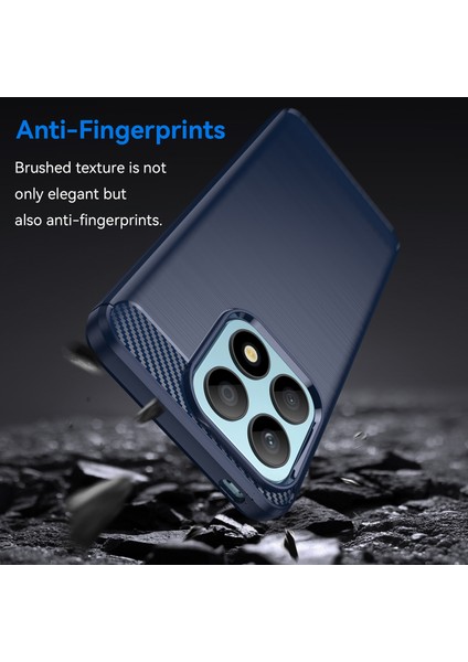 Honor X8A 4g Karbon Fiber Doku Fırçalanmış Tpu Telefon Kılıfı Düşmeye Karşı Cep Telefonu Kılıfı-Mavi (Yurt Dışından) modelleri