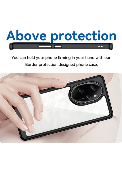 Honor 100 Pro 5g Kılıf Renkli Çerçeve Tpu+Akrilik Telefon Kılıfı-Siyah (Yurt Dışından) fırsatları