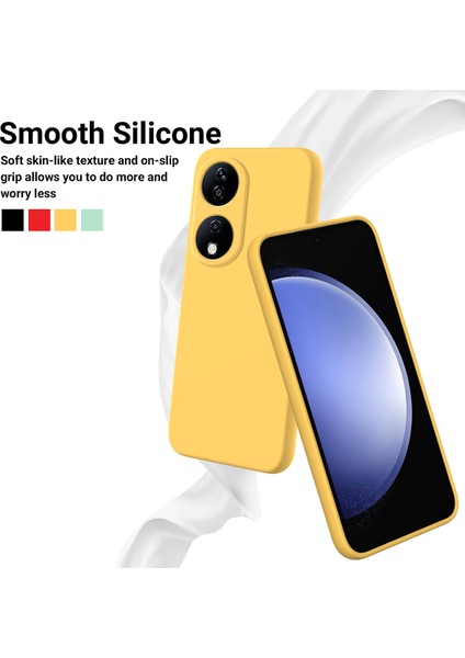 Honor Play 50 Plus 5G/X7B 4g/90 Akıllı Sıvı Silikon Kılıf Kayışlı Çizilmez Kapak-Sarı (Yurt Dışından) modelleri