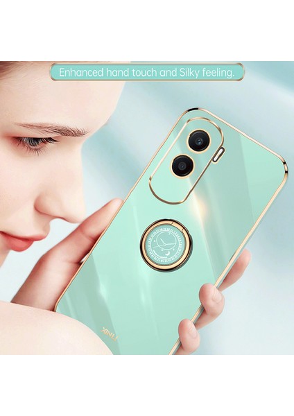 Xınlı For Honor X50I 5g/90 Lite 5g Telefon Tpu Kılıf Halka Ayaklı Galvanik Telefon Kılıfı-Beyaz (Yurt Dışından) modelleri