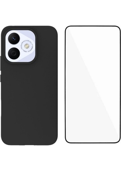 Honor 400 Lite Tpu Kılıf Wanlonfeng Ms Serisi Temperli Camlı Mat Arka Kapak (Büyük Delikli Lens)-Siyah (Yurt Dışından)